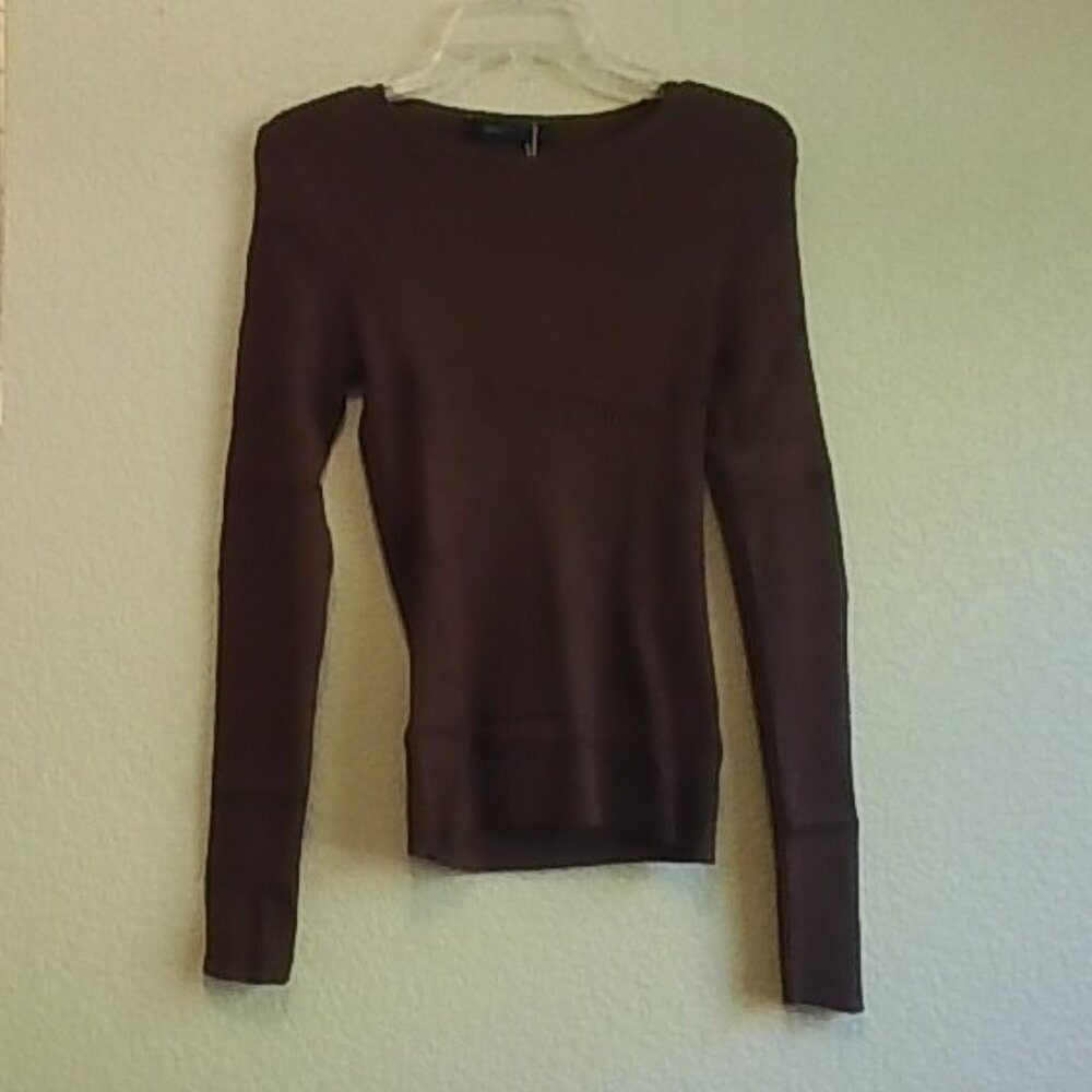 Brown (Coffee) Long Sleeve Cable Knit TShirt